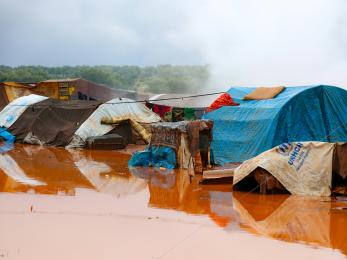 Flooded idp camp in northwest syria.