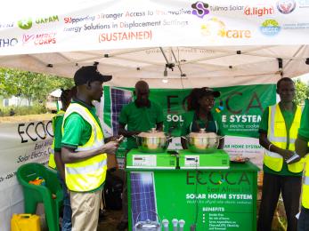 A partner in the sustained program showcases its clean energy cooking solutions in bidibidi